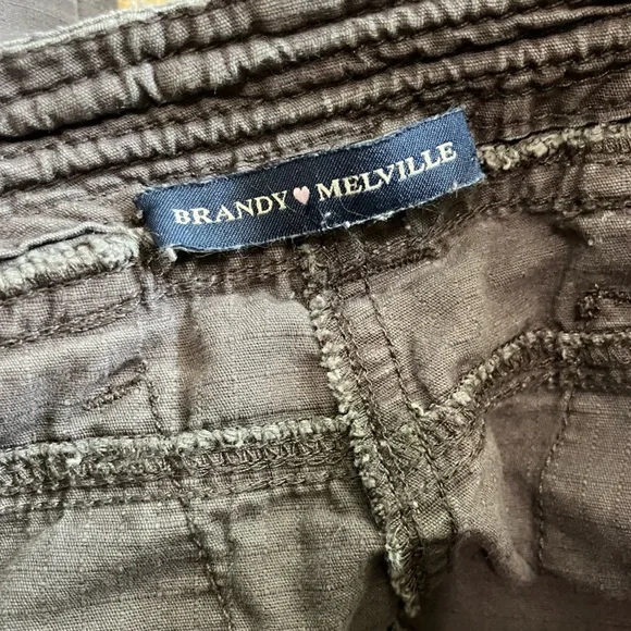 Brandy Melville Kim Cargo Pants Brown Utility Pants One Size - Picture 7 of 8